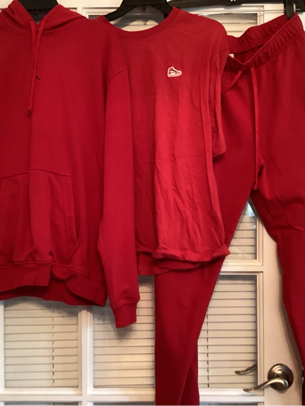 Nike Red Men's 3-Piece Sweatshirt, Tee & Joggers Set